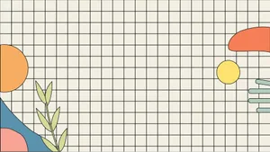 Colorful Art With White Grid Aesthetic Wallpaper