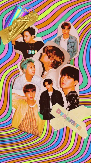 Colorful Bts Dynamite Cutouts Wallpaper