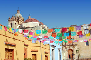 Colorful Buntings In Oaxaca Wallpaper