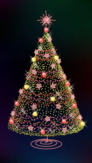 Colorful Christmas Tree Holiday Iphone Wallpaper
