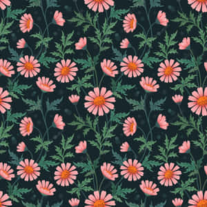 Colorful Daisies Pattern Wallpaper
