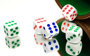 Colorful Dice Reflections.jpg Wallpaper