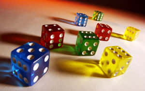 Colorful Dice Shadows Wallpaper