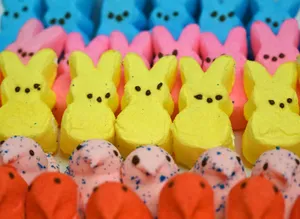 Colorful Easter Peeps Candy Display Wallpaper
