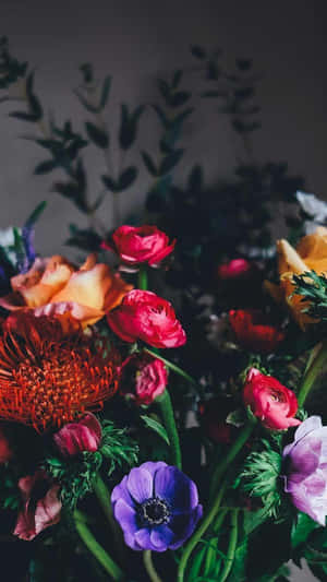 Colorful Flowers Bouquet Iphone Wallpaper