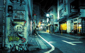 Colorful Graffiti On The Streets Of Tokyo Wallpaper