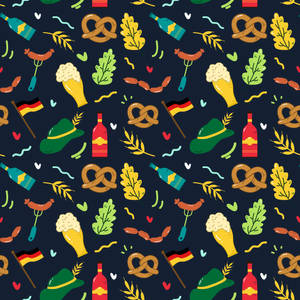 Colorful Oktoberfest Pattern Wallpaper