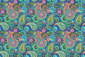 Colorful Paisley Print Wallpaper