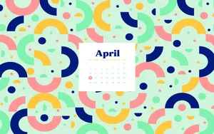 Colorful Pattern April 2022 Calendar Wallpaper