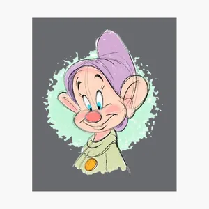 Colorful Sketch Dopey Dwarf Wallpaper