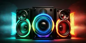 Colorful Speakerswith Dynamic Lighting Wallpaper