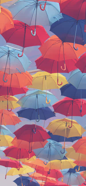 Colorful Umbrella Canopy Wallpaper