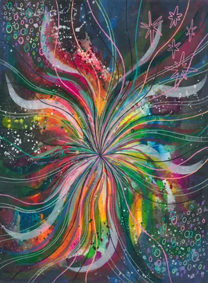 Colorful Watercolor Strands Wallpaper