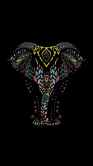 Colorfully Intricate Elephant Tattoo Design Wallpaper