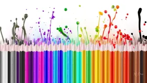 Coloring Pencils Splatter Paint Wallpaper
