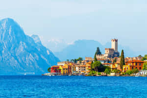 Colourful Town In Lago Di Garda Wallpaper