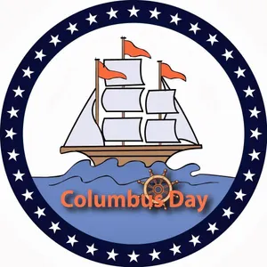Columbus Day Ship Logo Wallpaper