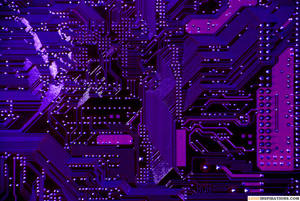 Complex Purple Circuit Board Wallpaper