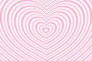 Concentric Pink Hearts Pattern Wallpaper
