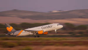 Condor Airlines Plane Ascends To The Skies Wallpaper