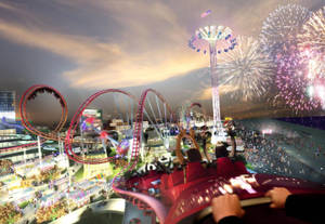 Coney Island Colorful Fireworks Wallpaper