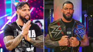 Confronting Moment - Jey Uso And Roman Reigns Split In Wwe Wallpaper
