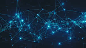 Connected Illuminated Light Blue Dots Wallpaper