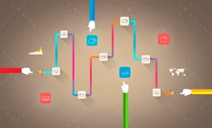 Connected Workflow And Infographic Icons Wallpaper