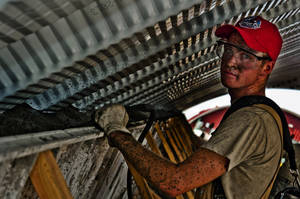 Construction Worker With Dirt In His Whole Body Wallpaper