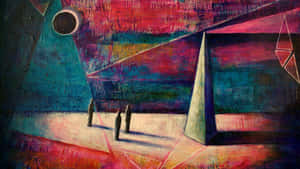 Contemporary Minimalist Office Setup Wallpaper