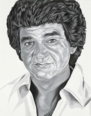 Conway Twitty Blackand White Portrait Wallpaper