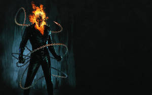 Cool 3d Ghost Rider With Long Chain Wallpaper