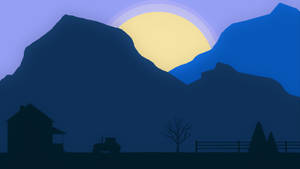 Cool 4k Flat Illustration Art Sunrise Wallpaper