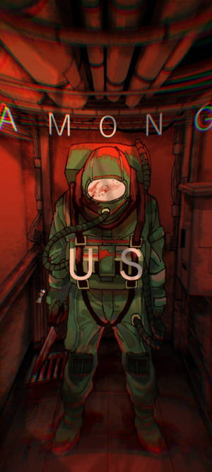 Cool Among Us Green Astronaut Wallpaper