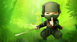 Cool And Cute Ninja In The Forest Wallpaper