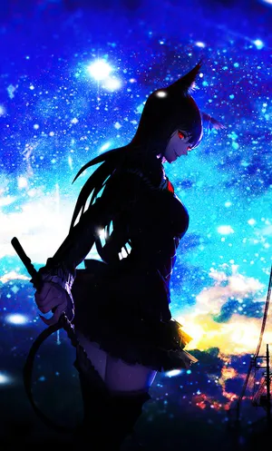 Cool Anime Fox Holding A Whip Wallpaper