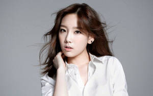 Cool Attitude Girl In A White Shirt Wallpaper