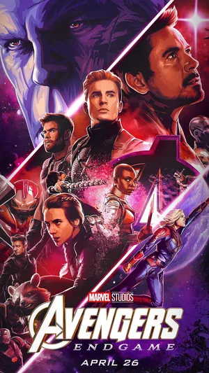 Cool Avengers Endgame Red And Purple Phone Wallpaper