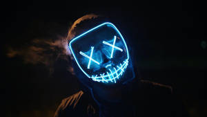 Cool Background Blue Mask Costume Wallpaper