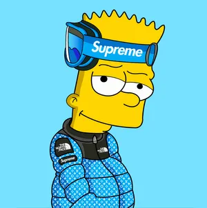 Cool Bart Simpson Supreme Glasses Wallpaper