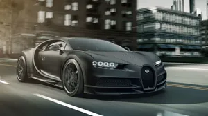 Cool Bugatti Chiron In Matte Black Wallpaper