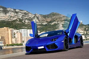 Cool Car Blue Lamborghini Aventador Wallpaper