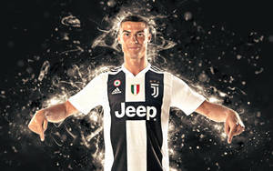 Cool Cr7 3d Black Background Wallpaper