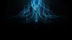 Cool Dark With Neon Curve Lights Wallpaper