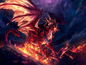 Cool Dragon Fiery Art Wallpaper