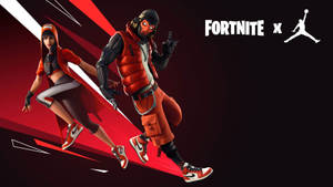 Cool Fortnite And Jordan Crossover Wallpaper