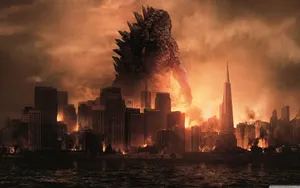 Cool Godzilla Destroyed City Wallpaper