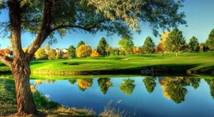 Cool Golf Clear Water Hazards In Autumn Wallpaper
