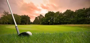 Cool Golf Club With Sunset Sky Wallpaper