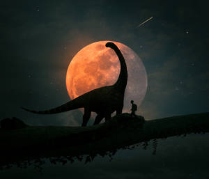 Cool Hd Dinosaur And A Boy Wallpaper